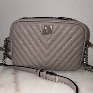 Victoria's Secret Quilted Crossbody in Taupe